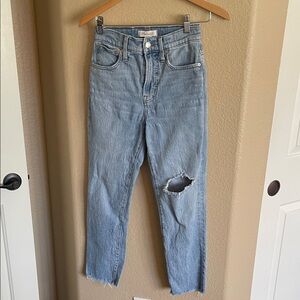 Madewell Women’s Distressed Light Wash The Perfect Vintage Crop Jean Size 24
